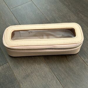 Clear Tan Waterproof Makeup Bag, Cosmetic, Travel Toiletry Carry Pouch Window